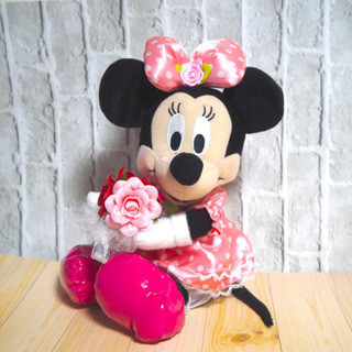 ウエディングドール ミッキー＆ミニー 祝電 ぬいぐるみ 結婚式 専用バッグ付の画像