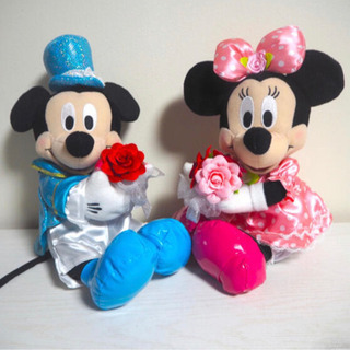 ウエディングドール ミッキー＆ミニー 祝電 ぬいぐるみ 結婚式 専用バッグ付の画像