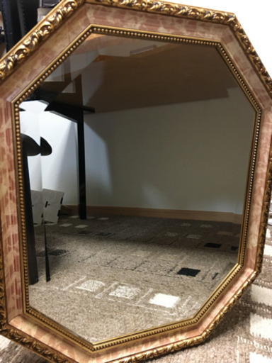 【中古】鏡 ミラー アンティーク調 大きなサイズ