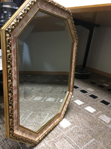 【中古】鏡 ミラー アンティーク調 大きなサイズ