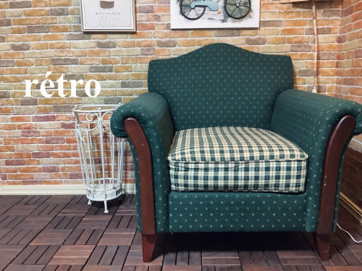 ☑️ジモ売約済み　メガジモ割り⚡️20%￥11,800→￥9,440アンティーク風1人掛けソファー&間接照明セット　エスハウス