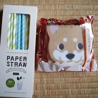 値下げ！スポンジと紙ストローのセット！新品
