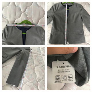 【新品・未使用・美品・タグ付き】ノーカラージャケット  グレー　オフィス　きれいの画像