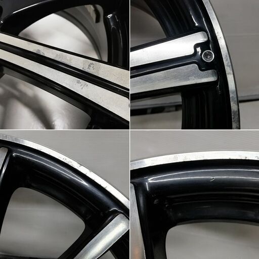 ★特価★ 17X7J EUROS 5H -114.3 off 38 10本スポーク ブラック＆シルバー ハリアー 新型エクストレイル エスティマ デリカD5 4本     ～横浜市旭区 ズーラシア近く～