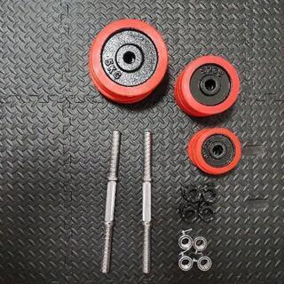 fieldoorラバーリング付きスチールダンベル40kg(20k...