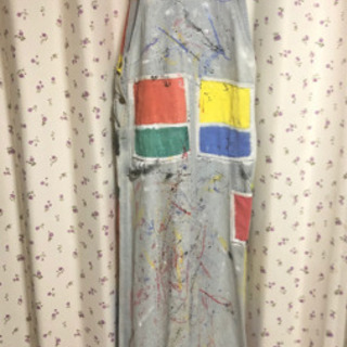 売切れました！★ ビンテージ BIG SMITH ビッグスミス  USA古着 オーバーオール W32 デニムつなぎ 自作ペイント ★ の画像