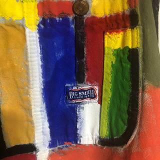 売切れました！★ ビンテージ BIG SMITH ビッグスミス  USA古着 オーバーオール W32 デニムつなぎ 自作ペイント ★ の画像