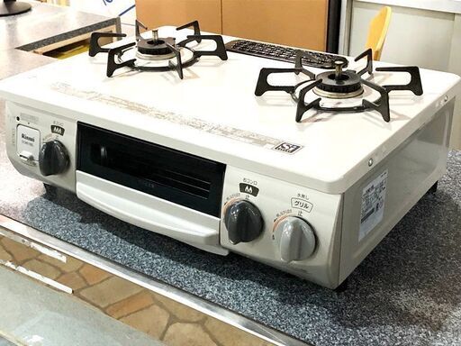 札幌近郊　送料無料　 Rinnai リンナイ グリル付き ガステーブル DCM01BEL/RT33NJH 2018年製  左強　都市ガス ガス台 ガスコンロ
