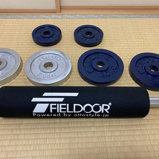 【お譲り先決定】バーベル、プレート、スクワットパッドセットの画像