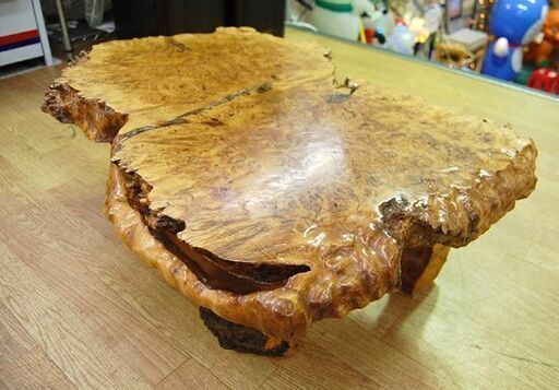 座卓 一枚板 幅75×奥行53×高さ28cm 瘤板 輪切り 瘤杢 瘤材 座敷机 ローテーブル 楡 欅 ニレ ケヤキ 札幌 札幌市 清田区 平岡