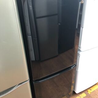 【リサイクルショップどりーむ天保山店】2749　2ドア　冷蔵庫　MITSUBISHI　三菱　MR-P15A-B型　ブラックカラー　146L　2017年製　中古品の画像