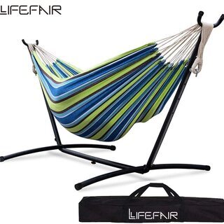 新品】ハンモック 自立式スタンドセット ダブルサイズ 室内 室外 兼用