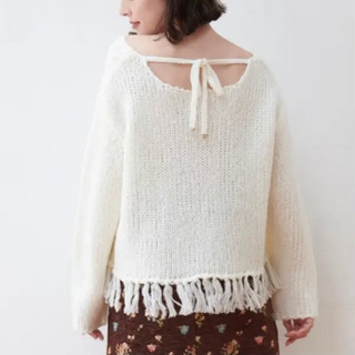 新品未使用　MAJESTIC LEGON　フリンジニットプルオーバー　アイボリーの画像