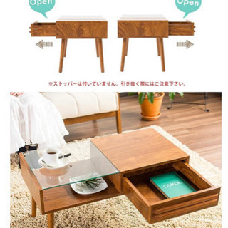【収納付き！ローテーブル✨】　ダークブラウン　の画像