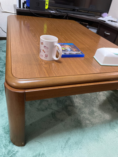 茶色の6人がけこたつ(テーブル)