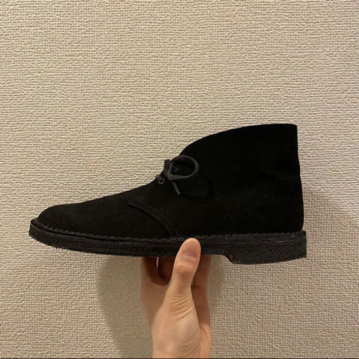 Clarks クラークス デザートブーツ 41 1/2 UK7.5 スエード レザー ヌバック 黒 チャッカブーツ シューズ 革靴 クレープソール 古着 正規品 カジュアル