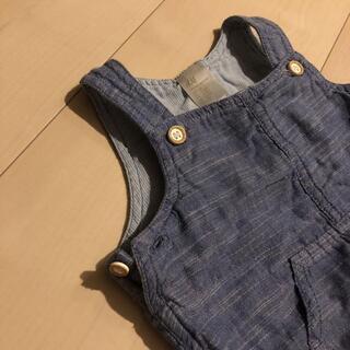 H&M 柔らかサッシュ デニム調可愛いカバーオール 4-6Mの画像