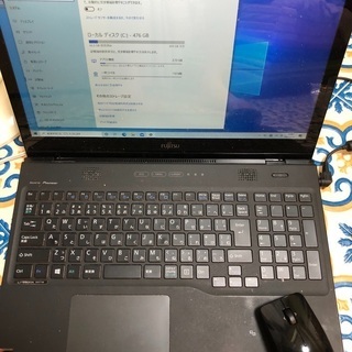 USED fujitsu FMV AH77/M Windows10 キーボードF.Jライン不具合　外付キーボード必要