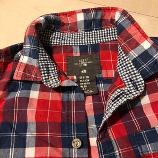 H&M☆可愛いチェックシャツ 80cm 9-12カ月の画像