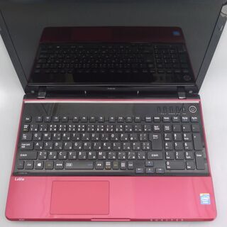 新品SSD-256G レッド ノートパソコン 中古良品 15.6型 NEC PC-LS150MSR-KS Core i5 8GB DVDRW 無線 Windows10 LibreOffice 即使用可の画像