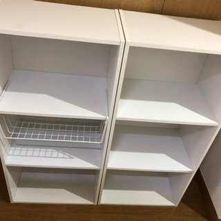収納　カラーボックス　白　3段　×2の画像