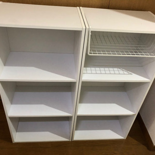収納　カラーボックス　白　3段　×2の画像