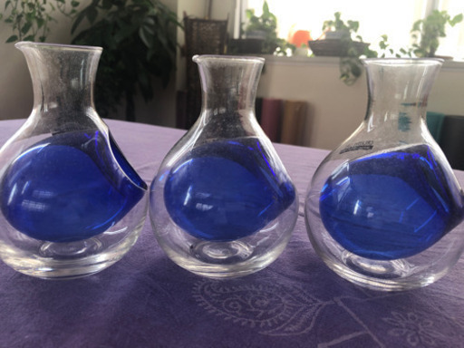 【新品】冷酒とっくり3個セット　ガラス氷ポケット