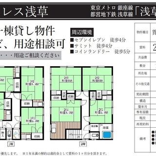 【民泊可能物件】【アパート1棟貸】【浅草】