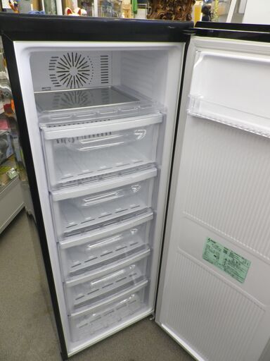 西岡店 冷凍庫 144L 2017年製 MITSUBISHI MF-U14B-B 1ドア 前開き ケース式収納 ブラック 三菱 　西岡