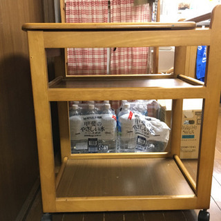 木製キッチンワゴン