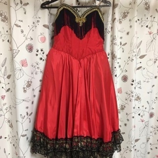 【バレエ衣装】☆豪華で真紅のロマンチックチュチュ☆