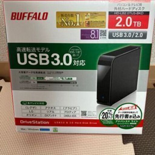 BUFFARO 外付けハードディスク HDD バッファロー 2TB TOSHIBA レグザ REGZA 東芝 SONY ソニー ブラビア BRAVIAなどの録画用に