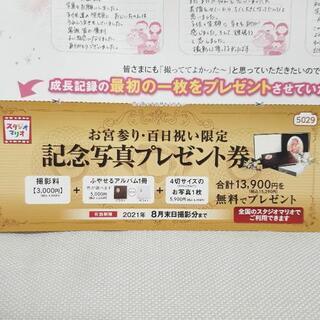 スタジオマリオ　記念写真プレゼント券