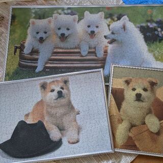 犬のパズル完成品
