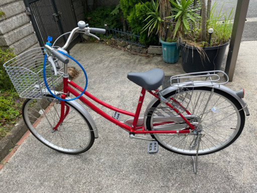 （決まりました！）自転車　ママチャリ　赤　26インチ