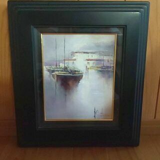 絵画　額縁付き　インテリア　油絵　壁掛け