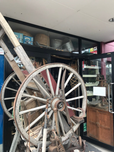 大八車、馬車、馬車車輪、人力車、荷車、馬車荷車、店舗用品、ガーデニング雑貨