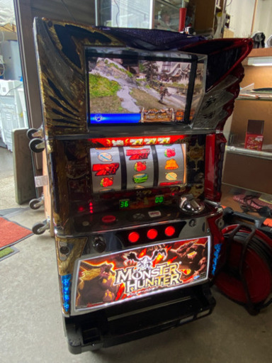 名機!!パチスロ実機 初代 動作品!!コインレス仕様 パチスロモンスターハンターZS