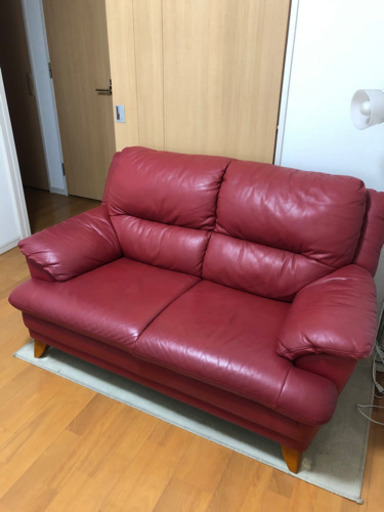 引っ越し　本革ソファ　5000円