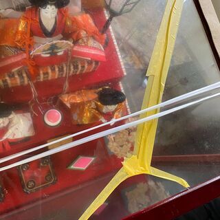 ガラス割れあり☆新品未使用　保管品　雛飾り☆ひな祭り　昭和レトロの画像