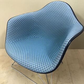 ■ioy0706■Herman Miller/ハーマンミラー■イームズ　アームシェルチェア■1974年/キャッツクレイドルベース/ヴィンテージ/低めのラウンジタイプ/チェッカーチェック/市松模様/椅子/イス■