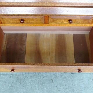 山口)下松市より　アンティーク調 ライティングビューロー オーク材 1984 幅87×奥行46×高さ105cm 　BIZHG06Hの画像