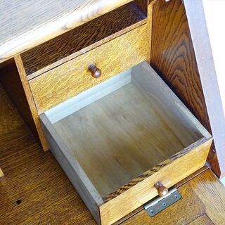 山口)下松市より　アンティーク調 ライティングビューロー オーク材 1984 幅87×奥行46×高さ105cm 　BIZHG06Hの画像