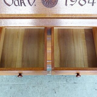 山口)下松市より　アンティーク調 ライティングビューロー オーク材 1984 幅87×奥行46×高さ105cm 　BIZHG06Hの画像
