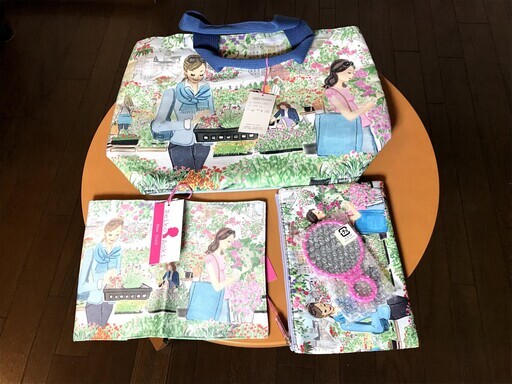 Reiko Aoki NY トートバック、ポーチ、ブックカバー3点セット