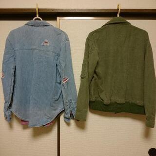 ユニセックス 男女兼用 ジャケット デニムシャツ    二枚セット      の画像