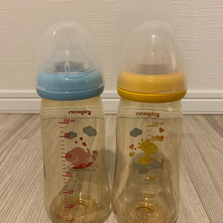 哺乳瓶未使用 Pigeon330ml おまけ付きの画像