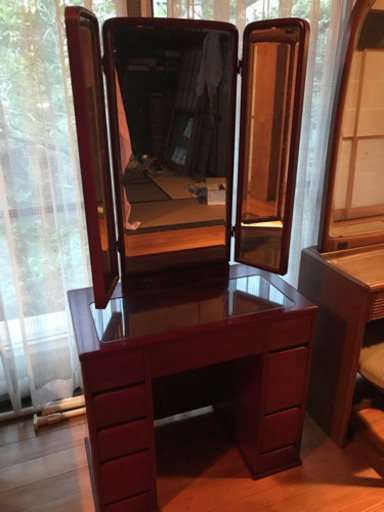 値下げしました！鏡台 ドレッサー 三面鏡 コンセント付 さくら