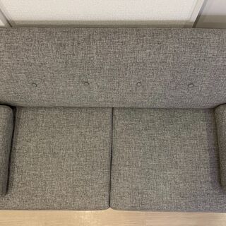 2人掛け天然木ソファの画像