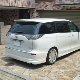 検査3年10月エスティマG WORK19インチ/モデリスタエアロ/純正HDDナビ/ALPINE10.1インチフリップダウン/サイド/バックカメラ/両側パワスラ/ETCの画像